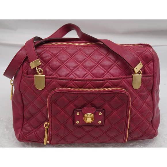 AUTH MARC JACOBS QUILTED SPRING STREET TOTE RED LEATHER RETAIL $1275 - Picture 4 of 11